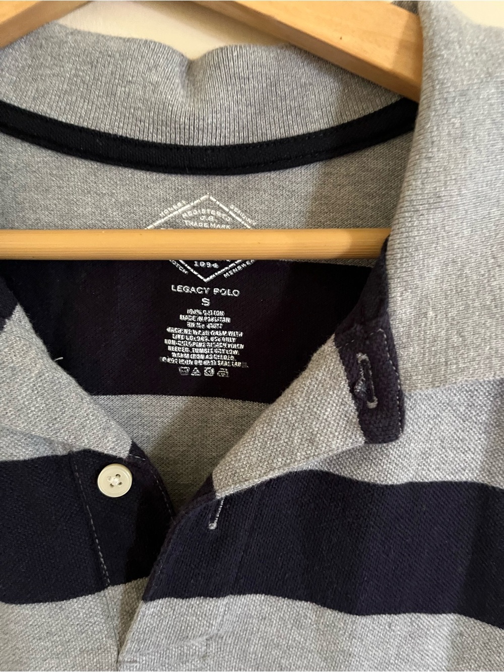 Legacy Polo Short Sleeve Rugby Shirt in Heather Gray & Navy